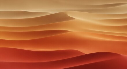 Abstract Desert Sand Dunes Landscape with Warm Colors and Smooth Curves