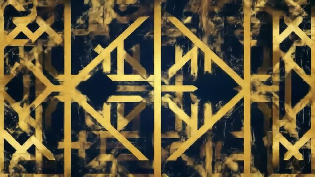Abstract geometric background with a symmetrical gold pattern in a luxurious retro style evoking timeless Art Deco elegance