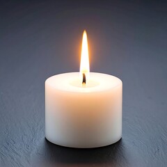 Single white candle flame