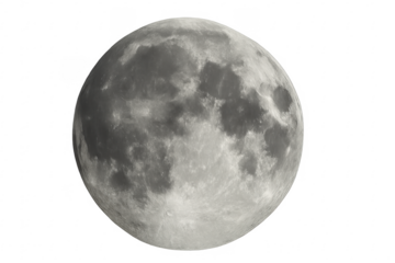 Full moon illuminating space with transparent background