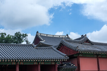 Naklejka premium Landscape of Palace, Beautiful Palace is the Korea traditional Cultural Heritage. 