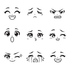 Manga Style Facial Expressions