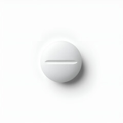 A single, round, white pill with a score line centered on a white background.