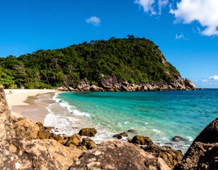 Tropical beach scene with turquoise water (3)
