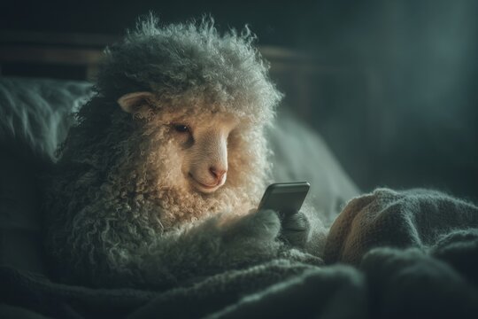 Sheep's delightful smartphone encounter in the dark. What is cry