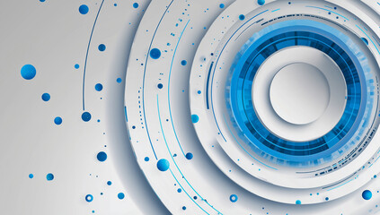 Blue Circular Digital Interface Background &mdash; Abstract Futuristic Technology Design