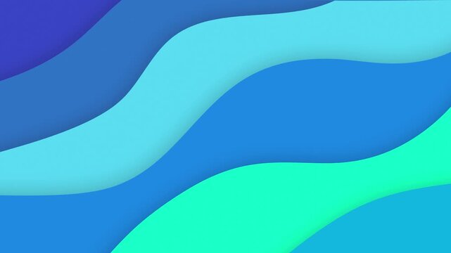 Abstract Wavy Paper Cut Animation with Gradient Blue
