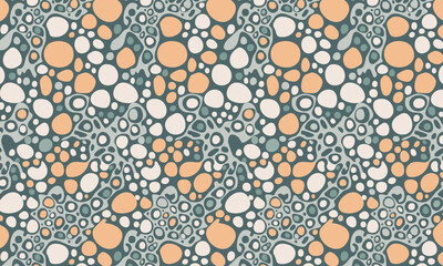 Organic Hand Drawn Bubbles and Cells Seamless Pattern