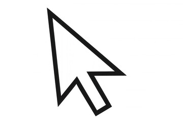 Computer mouse pointer pointing up-left, using graphical user interface, selecting and navigating digital content on screen