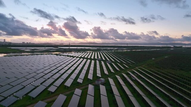 aerial view solar power station