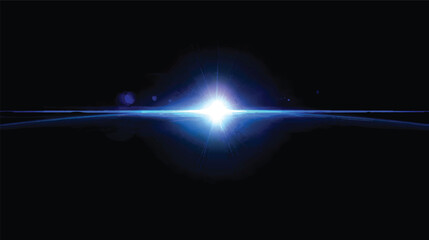 A bright blue light source emitting rays in a dark background, creating a starburst effect on black background