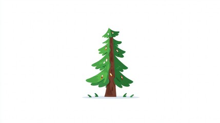 A simple, stylized illustration of a decorated Christmas tree on a white background.