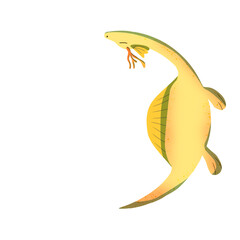 cute watercolor dinosaur illustration © Amastudio