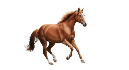 Fototapeta premium A Majestic Running Horse in Motion, Cinematic Studio Portrait, Equestrian Theme