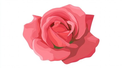 Fototapeta premium A beautiful single pink rose blossom isolated on a white background is a symbol of romance and love