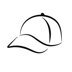 Baseball cap line art illustration