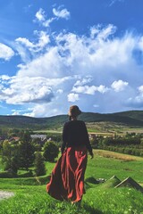woman on a hill