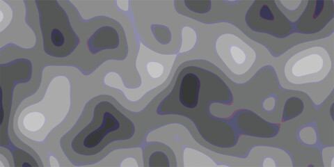 Organic contour map pattern in grayscale with subtle purple outlines, showcasing abstract organic shapes and fluid transitions ideal for modern design backgrounds