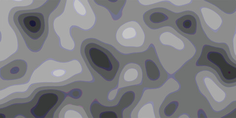Topographic map inspired abstract pattern with smooth contour lines and gradient color transitions in shades of grey and purple for a scientific or artistic backdrop