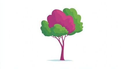 Vector illustration of a hand holding a pink flower and a tree branch, symbolizing love and natural spring environment