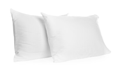 Blank soft new pillows isolated on white