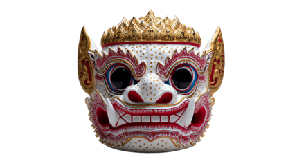 Mystical Mask of Ancient Tradition: Captivating closeup of a beautifully crafted theatrical mask. This image invites viewers to step into a world of cultural stories and performances