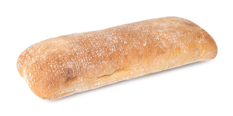 One tasty fresh ciabatta isolated on white