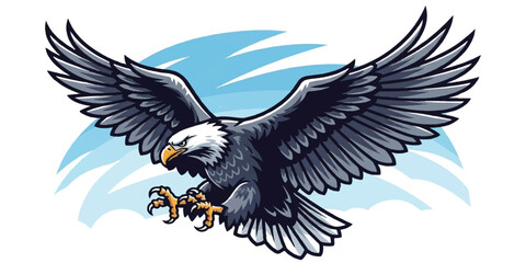 Fototapeta premium Majestic Eagle in Flight with Clean Lines and Gradient Colors