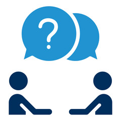 Interview Blue Color Icon