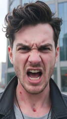 Fototapeta premium Close-up angry man