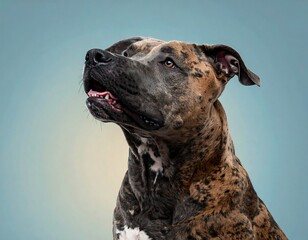 Portrait of a dog with mottled coat
