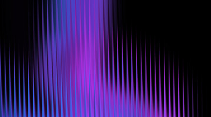Fototapeta premium Abstract Vertical Lines, Gradient Purple and Blue Stripes on Black Background Texture
