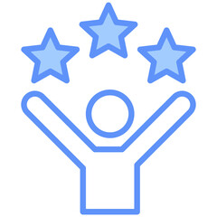 Motivation Outline Blue Color Icon