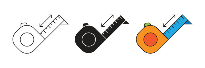 meter set icon. Ideal for construction, DIY, and tools categories. Flat, vector design suitable for apps and websites. Measuring and precision theme.