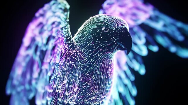 Abstract digital parrot