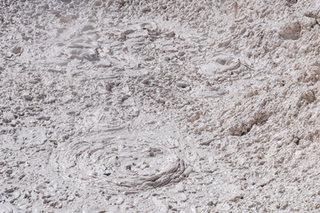 Artists Paintpots, Yellowstone National Park, Wyoming.  hot-spring deposits. Hydrothermal System area has colorful hot springs, mudpots, and small geysers.
