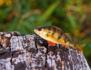 Perch on a weathered stump