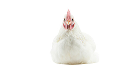 Portrait of a White Fowl on White Background