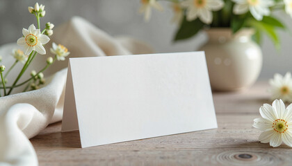 Wedding Place Card Mockup for Elegant Table Setting, Blank Invitation Template