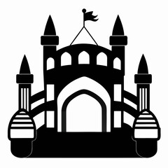 Inflatable Bounce House Vector Illustration | Kids Party & Fun Park Design