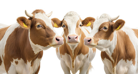 Three Curious Bovine Animals in Studio