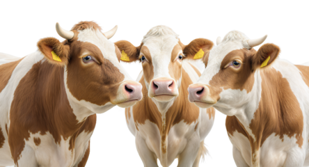 Three Curious Bovine Animals in Studio