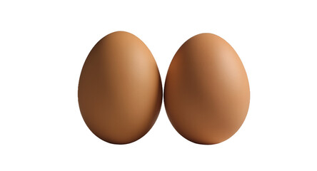 Two Brown Eggs on a Neutral Background