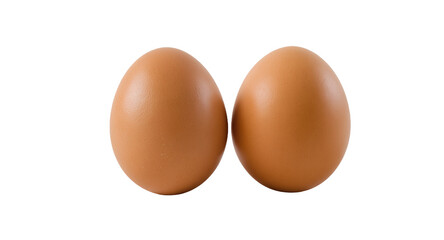 Two Brown Eggs on White Background