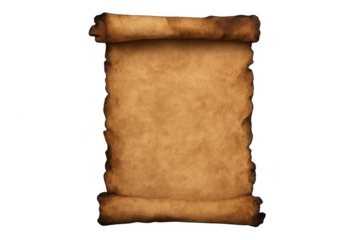 Old burnt paper scroll representing ancient parchment manuscript