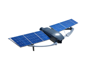Futuristic Solar-Powered Drone in Flight