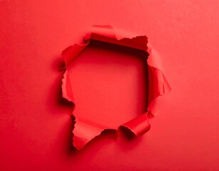Red paper with a circular hole