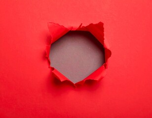 Red paper with a hole