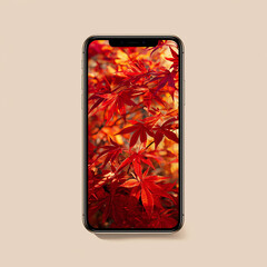 A phone wallpaper with fall leaves, simple background