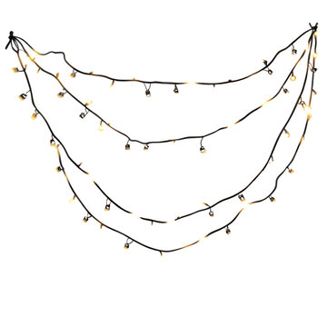 AI Image Presents a String of Tiny Decorative Lights Cascading Against a Dark Backdrop Displaying
